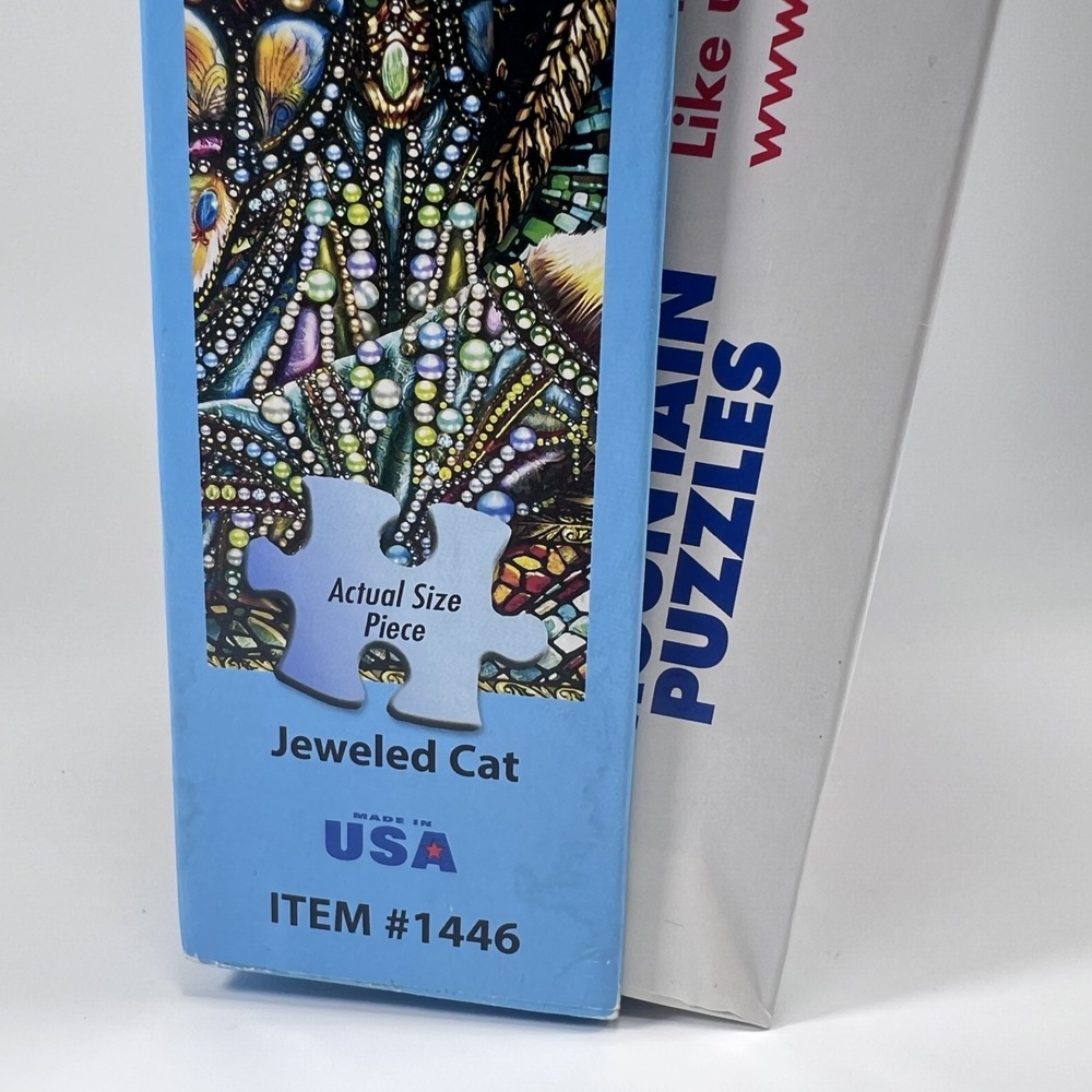 White Mountain - Jeweled Cat - 1000 piece puzzle - open box - excellent - Picture 2 of 6